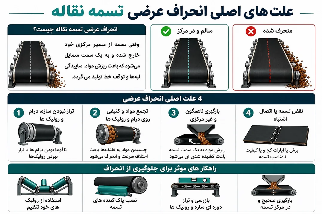 علت اصلی انحراف عرضی تسمه نقاله 2
